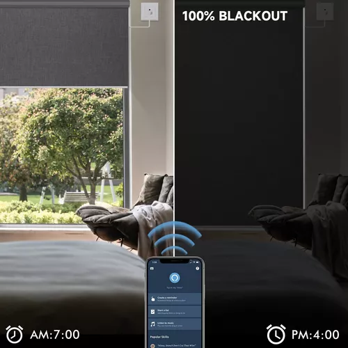 Graywind Cortinas inteligentes motorizadas compatibles con Alexa Google,  cortinas eléctricas con control remoto para puerta corredera, aislamiento
