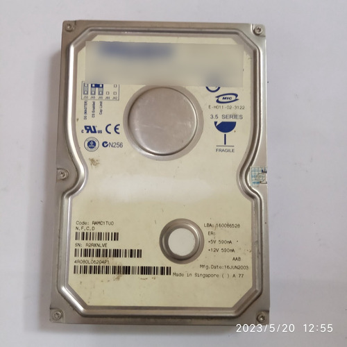 Disco Duro Hdd Maxtor 80gb Ide 3,5 