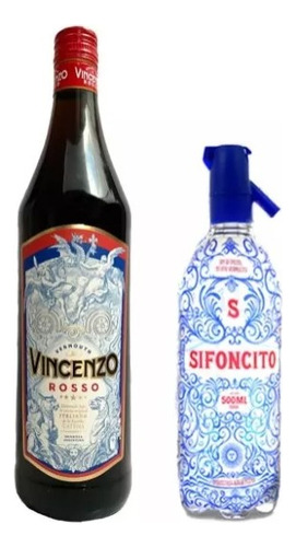 Combo Vermouth Vincenzo Rosso 950cc + Sifoncito