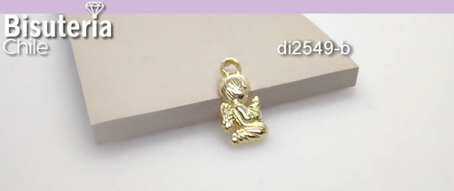 Dije Baño De Oro 318k Ángel, 16 X 8 Mm, Set De 6 Unidades