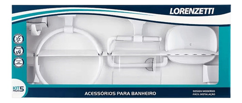 Kit Banheiro 5 Peças Quadra Branco 2000 F24 Lorenzetti