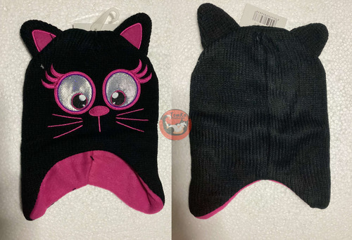 Gorro Chullo Beanie Lana Invierno Niños Con Diseño De Gato