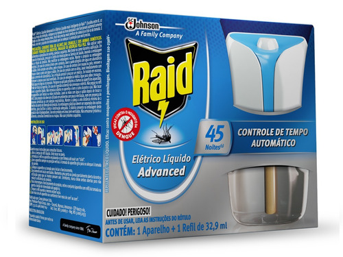 Repelente Raid Eletrico Liquido Advanced 45 Noites Automatic