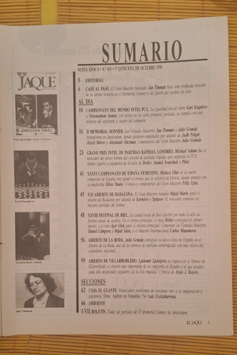 Ajedrez Revista Jaque (1995), Kasparov-anand, Timman, Granda