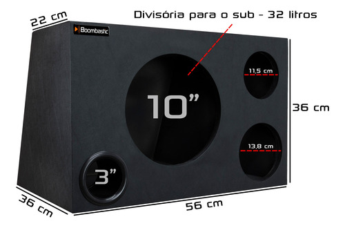 Caixa Som Trio Duo Alto Falante 10 Polegadas Duto 3