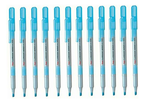 Pentel Resaltadores De Cuerpo Delgado, Punta De Cincel Color Turquesa