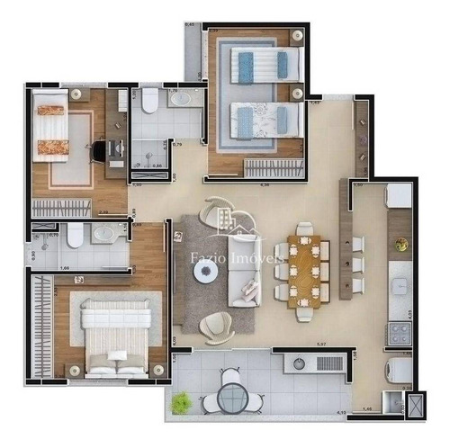 Imagem 26 de 30 de Apartamento Com 3 Dormitórios À Venda, 80 M² Por R$ 290.000,00 - Jardim Bela Vista - Taubaté/sp - Ap0088