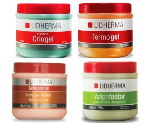 Kit Lidherma Celluporine + Adipofactor + Termogel + Criogel