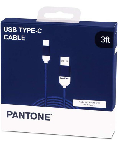 Cable Tipo-c Acordonado 1m Pantone Multiplataformas Azul