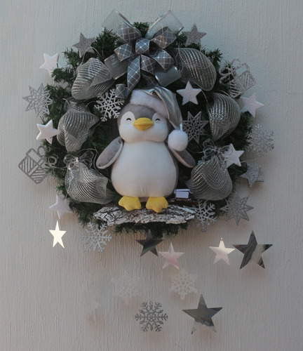 Ale Design - Corona De Pingüino Con Luces Led De 70cm