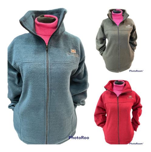 Campera Polar Mujer C/ Bolsillo Y Cierre Antipiiling Bordada