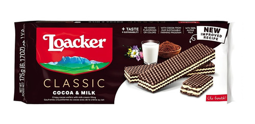 Galletas Loacker Chocolate Con Leche 175g