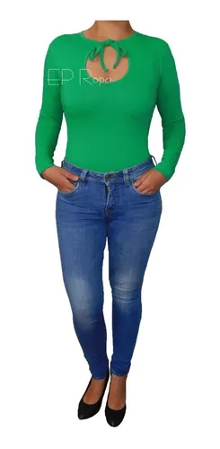Blusa de licra a los hombros discount