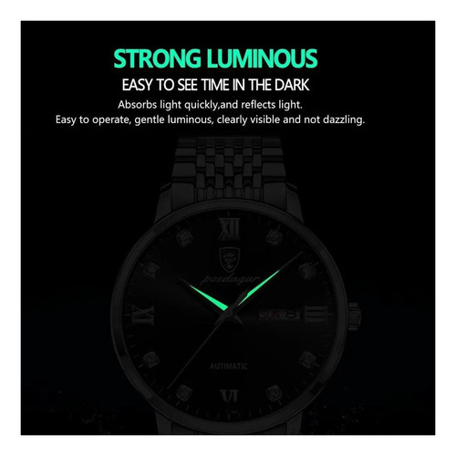 Reloj De Cuarzo Para Hombre De Acero Inoxidable A Prueba De