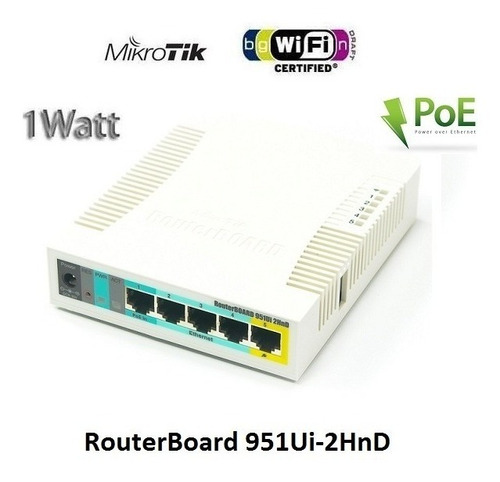 Router Mikrotik Rb951ui-2hnd Wifi 1w 2.4ghz 5 Puertos Os L4