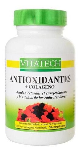 Antioxidantes + Colágeno 30 Comprimidos Vitatech - Vip