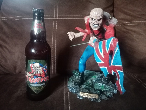 Figura De Eddie Iron Maiden - The-trooper Resina Y Botella (Usado)