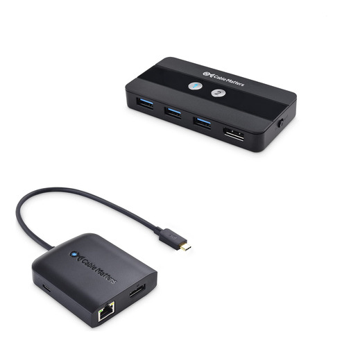 Conmutador Kvm Usb 3.0 Displayport 1.4 Para 2 Hub Bundle