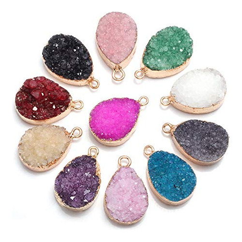 5 Piezas De Colgantes De Ágata Druzy Forma De Gota De ...