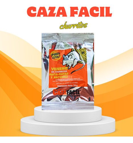 Mata Ratas En Churritos Cazafacil 12 Sobres 20g