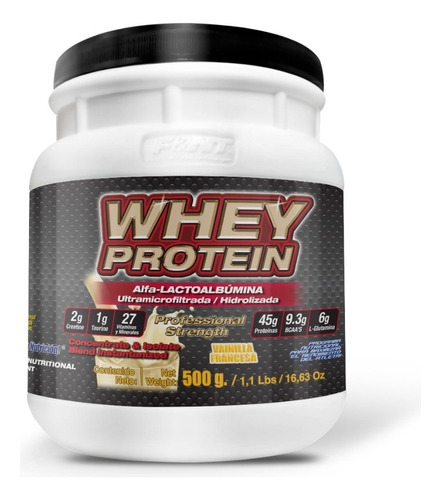Suplemento en polvo F&NT  Whey Protein proteínas sabor vainilla en pote de 500g