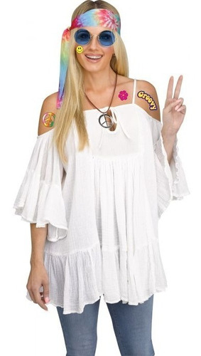 Set Hippie Año 60s Talla Única Adulto