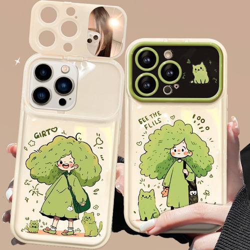 Funda Para iPhone 13 Pro 14 Funny Broccoli Girl Con Cordón 1
