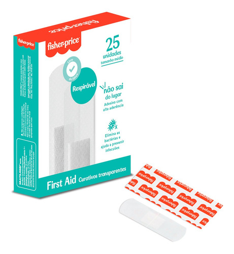 Band-aid Transparentes 25 Unid Menos Infecções Fisher Price