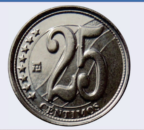 Moneda Bs.0,25 Centimos Firma Acta Independencia 200 Años