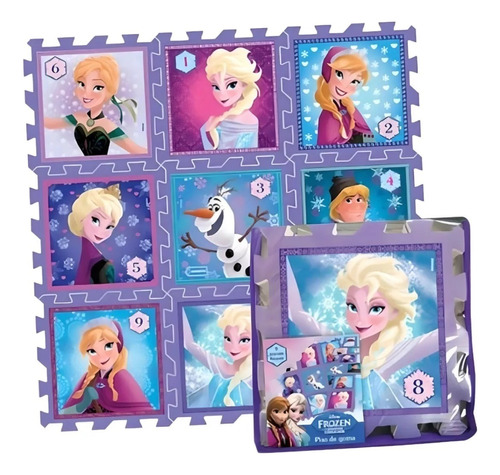 Piso Goma Frozen Disney Anti Golpe Original 9 Piezas 7888 