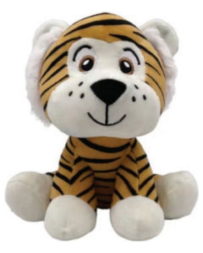 Bicho Pelúcia Zoo Animais Grande 35cm Unik Toys Cor Tigre