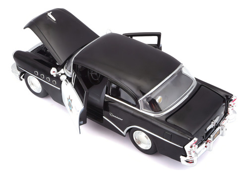 Miniatura de coche Buick Century 1955 Police 1:26 Maisto, color negro