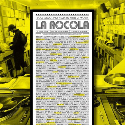 Imagen 2 de 10 de Poster Rocola, 600 Discos Para Escuchar Antes De Morir