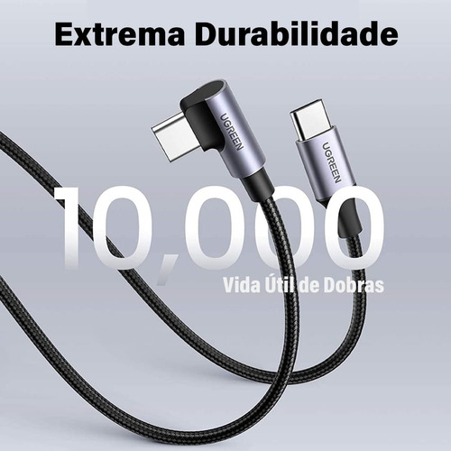 Cable Usb-c A Usb-c | 1 Metro | Conector Con Ángulo Recto De