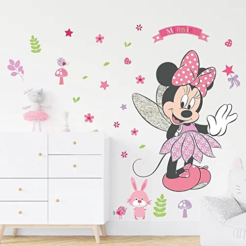 Pegatinas De Pared De Minnie Mouse, Calcomanías De Vinilo Gi