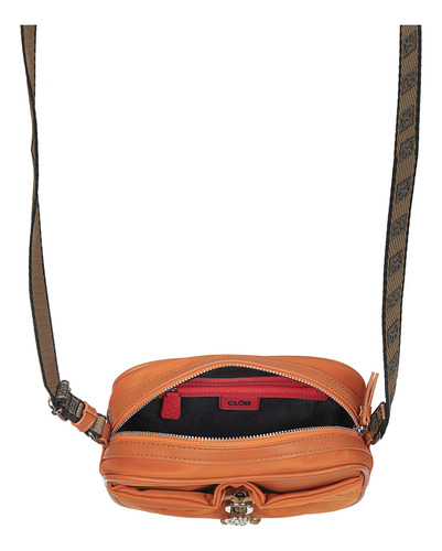 Bolsa Crossbody Cloe Para Mujer Chica Con Jareta Color Naranja
