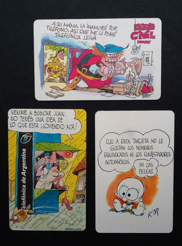 Tarjetas De Telefónica De Argentina. Humoristas Arg. X 3 Und