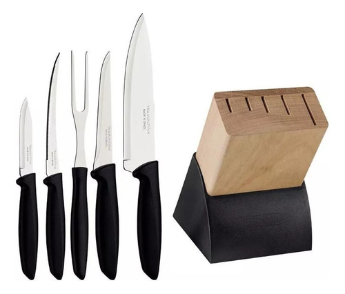 Set Cuchillas Acero Inoxidable Tramontina Plenus 9 Piezas Negro