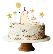 Comprar Topper Adorno Torta Feliz Cumple Flork Personalizado Dorado Flork