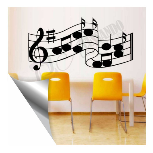 Adesivo Decorativo Papel Parede Partitura Notas Musicais A+!