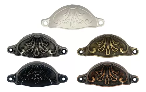 Mecion Paquete de 4 tiradores vintage de bronce para cajones, manijas de  gabinete, manijas de cajón oscilante, 4.7 pulgadas
