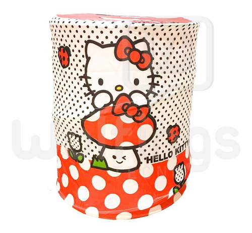 Imagen 3 de 7 de Cesto Hello Kitty Organizador Ropa Juguetes Canasto Redondo