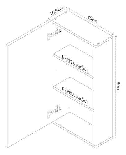 Espejo Baño Botiquín Rectangular Puerta Repisas Organización Avellana