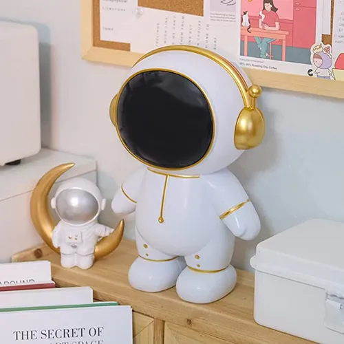 Sapouni - Alcancía De Astronauta Para Niños, Bonita Hucha De Plástico Para Monedas De Papel, Caja De Ahorro De Dinero Personalizada, De Cumpleaños De Navidad Para Niños Y Niñas (dorado)