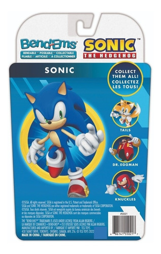 Imagen 3 de 7 de Muñeco Moldeable Sonic Bend Ems Flexible 12cm Tapimovil