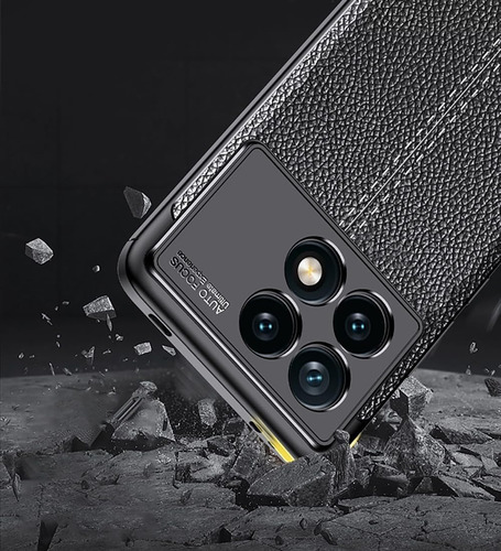 Funda Para Poco F6 Pro (pro) Leather Case Tpu Antideslizante Negro Lisa
