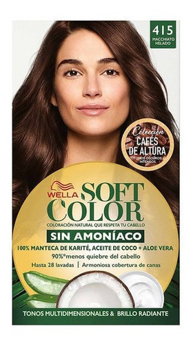 Kit Tintura Wella Professionals  Soft color Tinta de cabelo tom 415 macchiato sorvete para cabelo