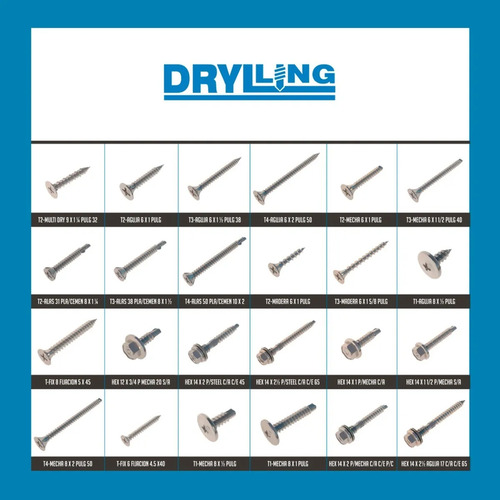 Tornillos Autoperforantes T4 Mecha 6x2 X 500 Drylling