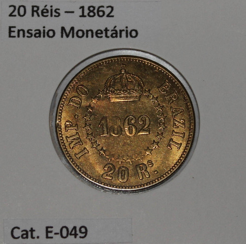Moeda De 20 Réis Souvenir 1862 Ensaio Monetário