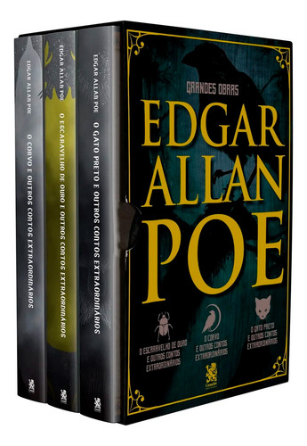 Box Grandes Obras Edgar Allan Poe - Camelot Editora - Com A Queda Da Casa Usher, O Corvo